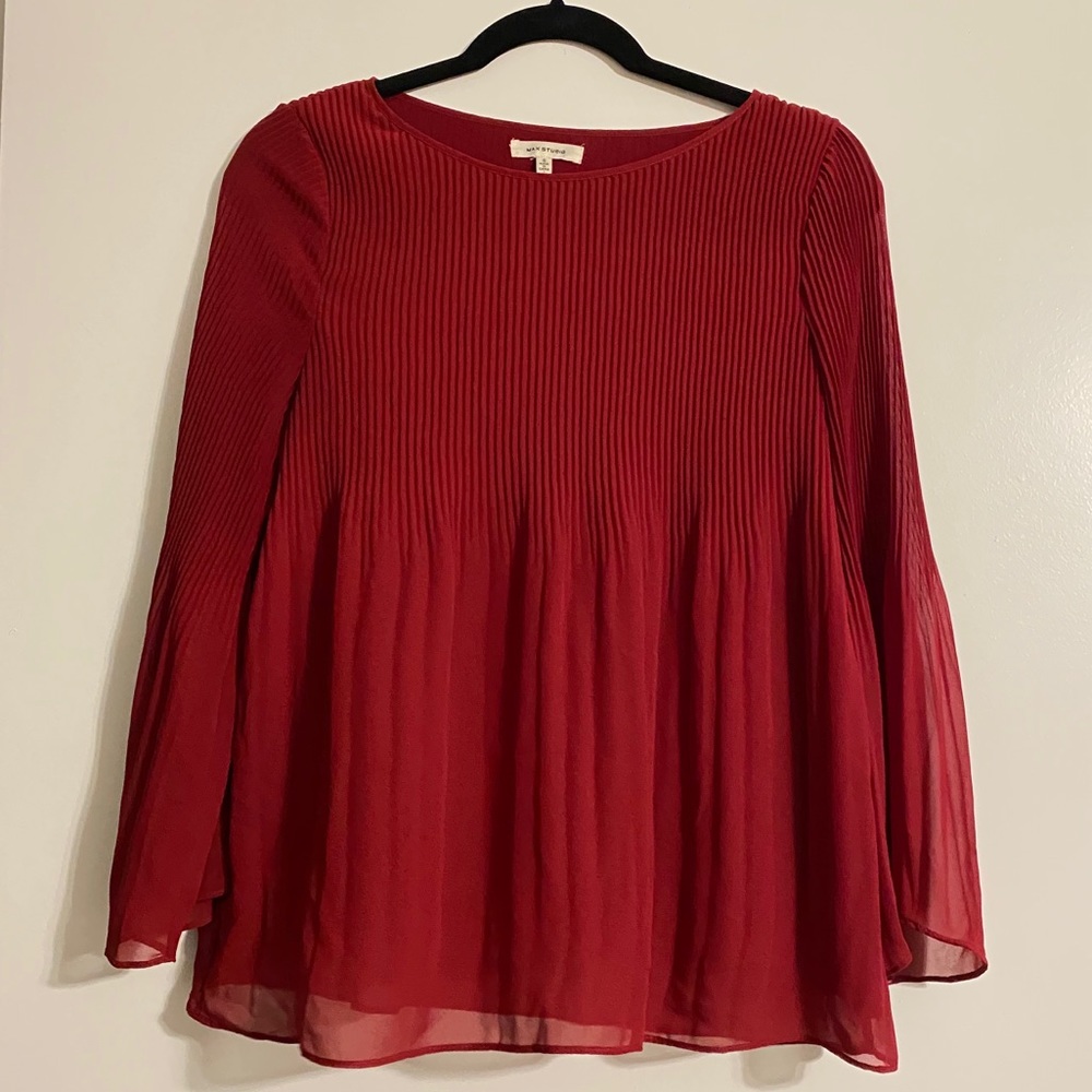 MAX STUDIO | Accordion Top with Bell Sleeves